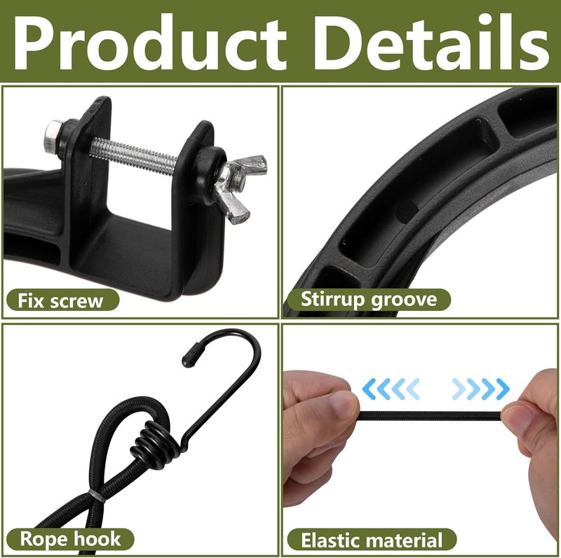 RunNico 2 pcs/4 pcs Climber Stand Accessories, Climbing Tree Stand Accessories with Elastic Rope, Fast Climb Stirrup for 1'' Square Tube Bracket Outdoor Hunting Standing Safety - Image 3